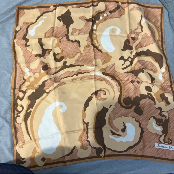 RARE Christian Dior VINTAGE Pure Silk Abstract Scarf - Picture 4 of 5